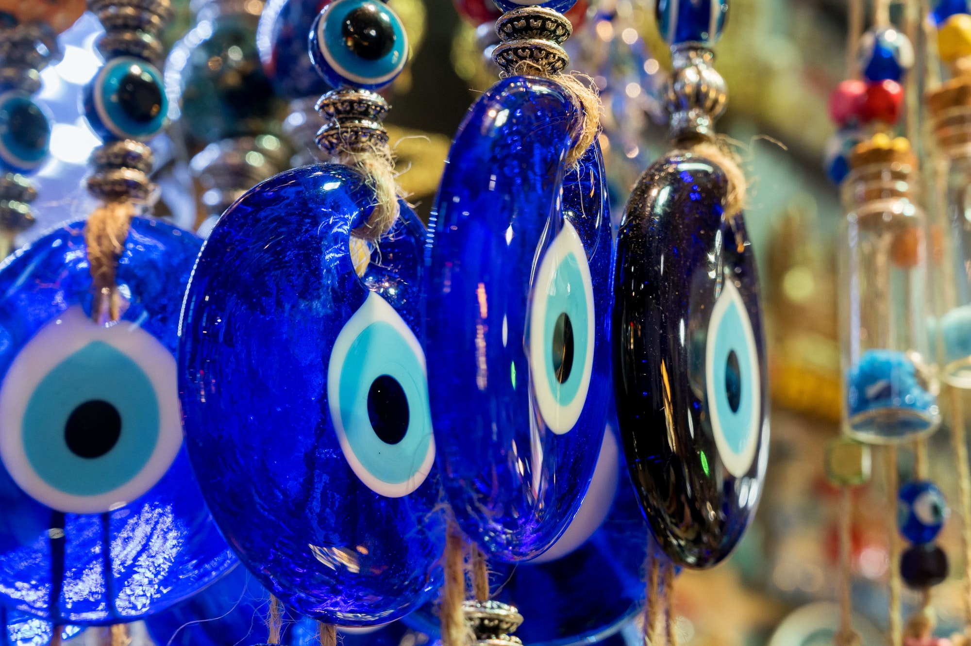 Istanbul, Turkey - January 2022 - Souvenirs for tourists at the Grand Bazaar